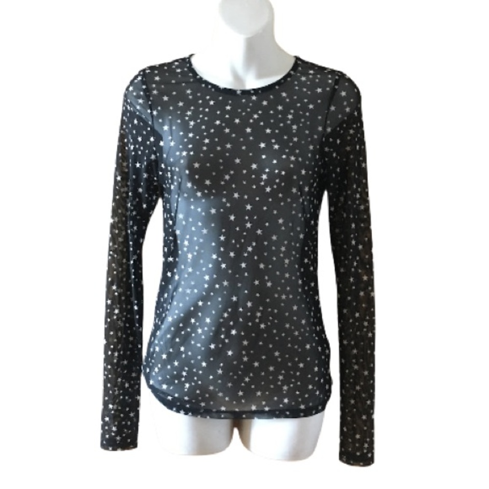 Zara Star tulle mesh top NWT